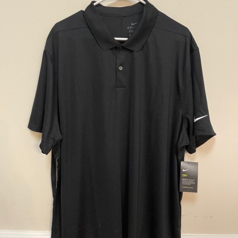 Nike Dri-Fit Men's Black Knit Shirt Sz XXL